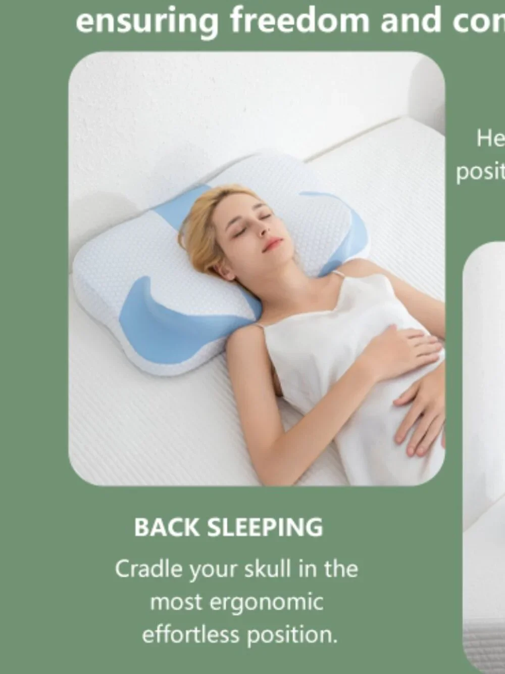 Cervical Memory Foam Pillow Dual Height Neck Support NEW